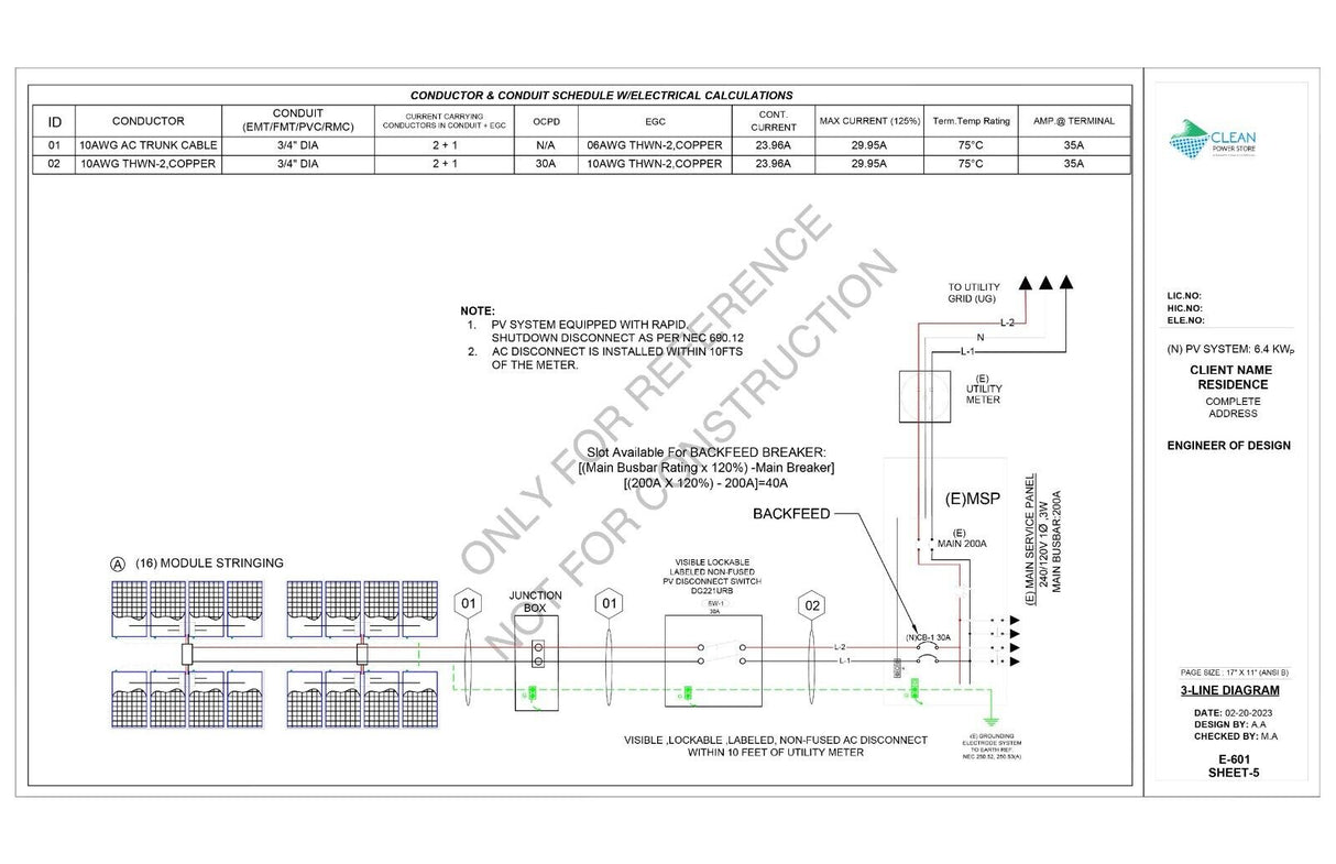 Solar System Design Plan 6.4 KW