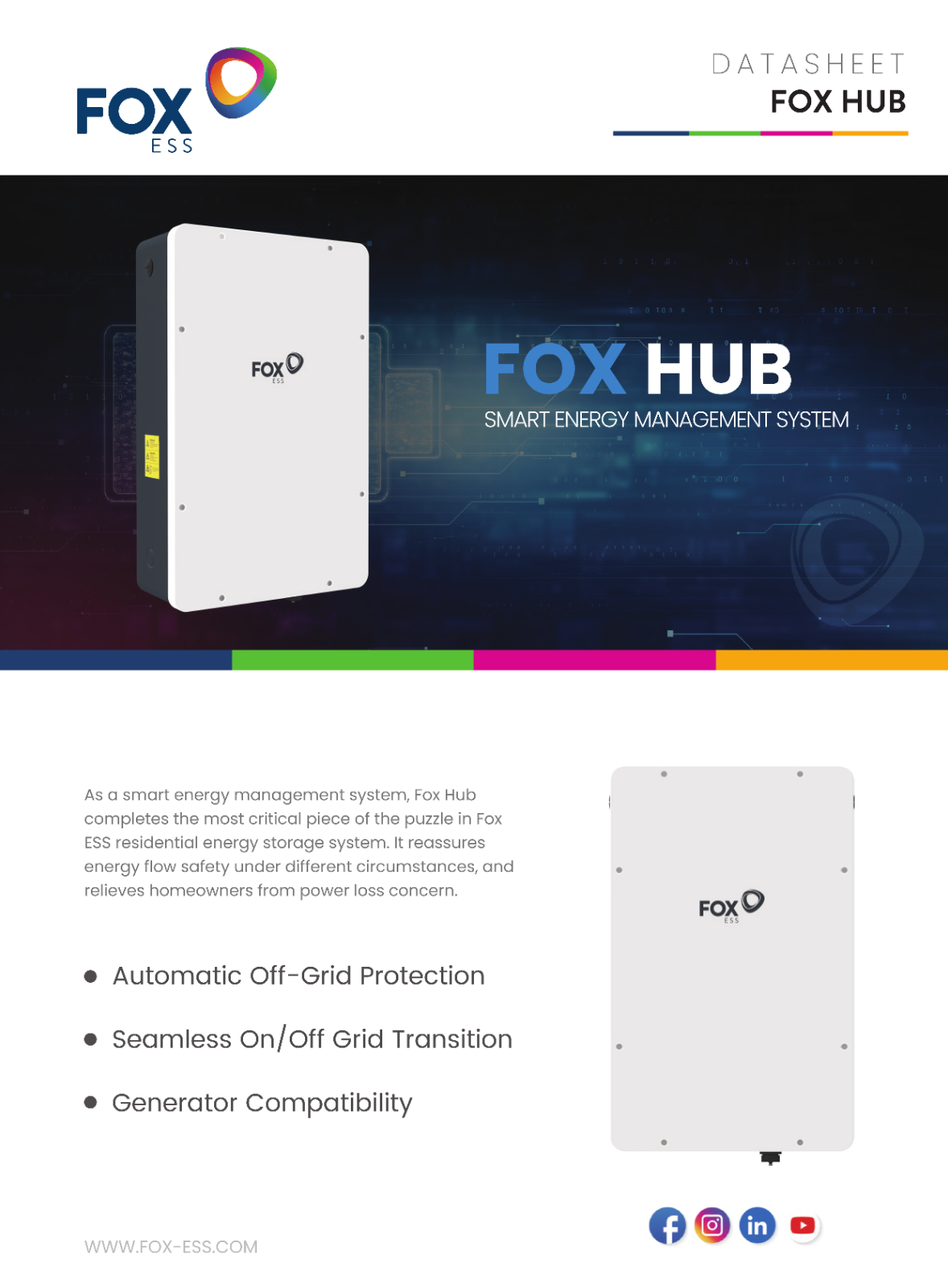 FOX Energy Storage System-11.4 kW Inverter & 20kWh Battery & ATS/Grid & Off-Grid
