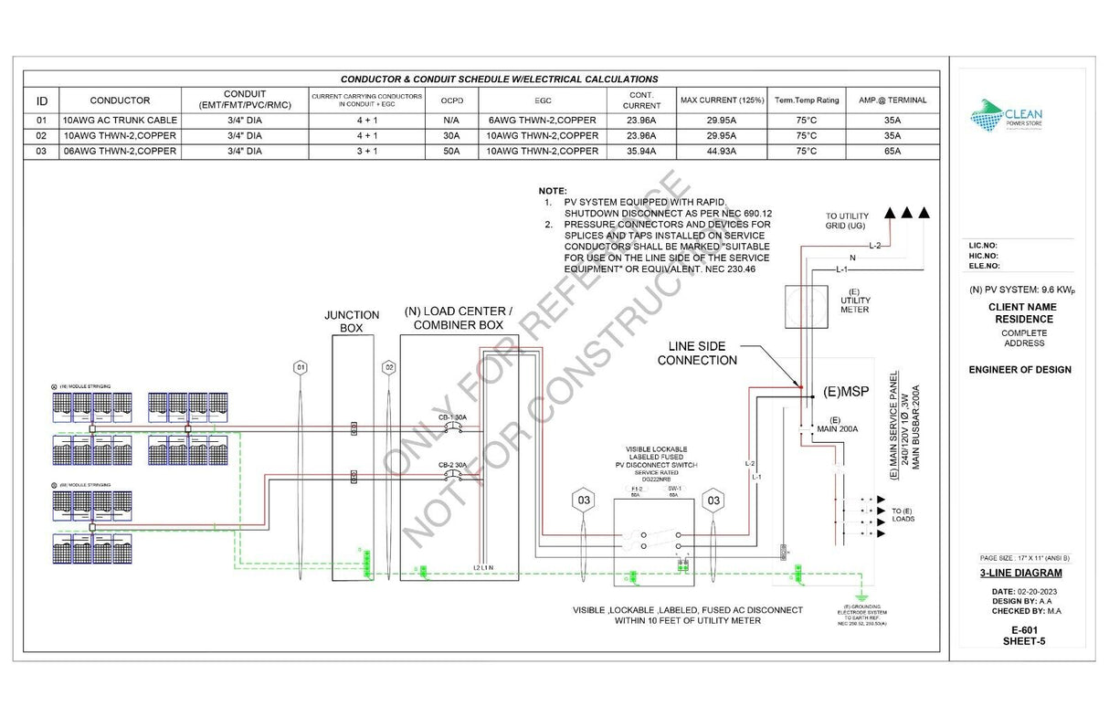 Solar System Design Plan 9.6 KW
