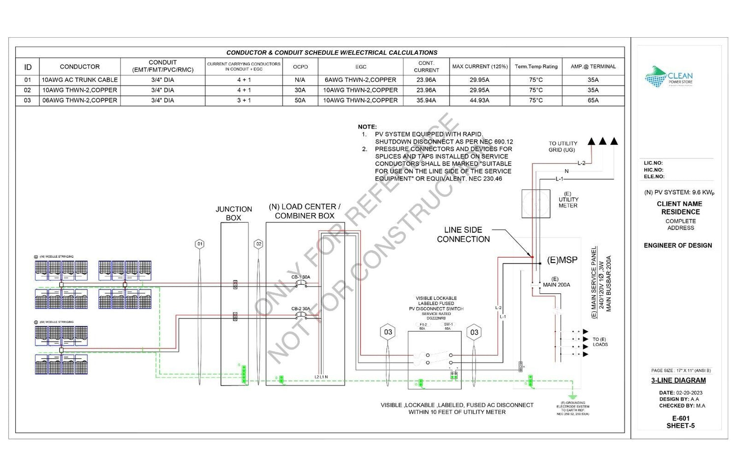 Solar System Design Plan 9.6 KW