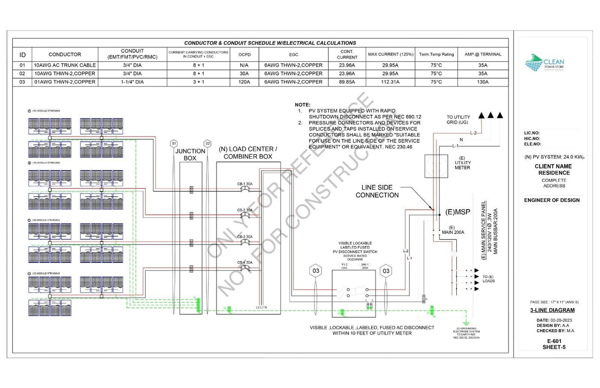 Solar System Design Plan 24.0 KW