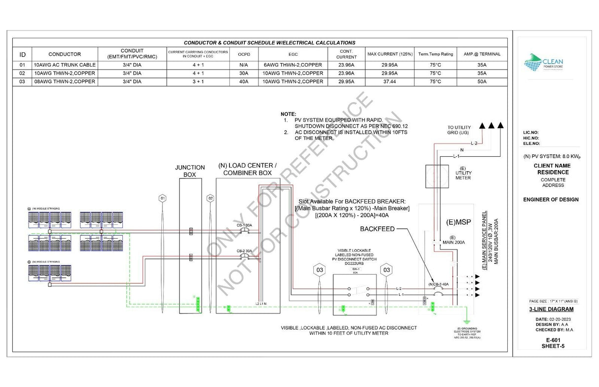 Solar System Design Plan 8.0 KW