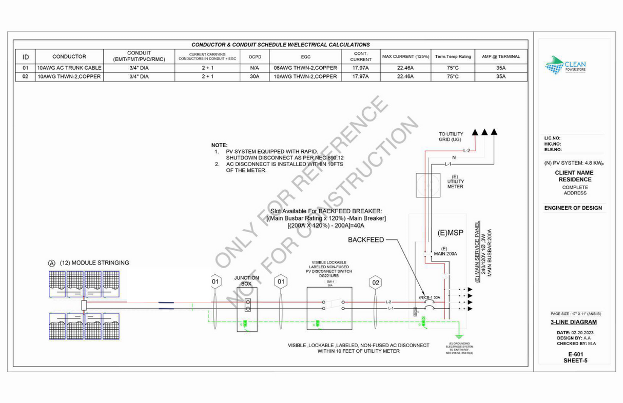 Solar System Design Plan 4.8 KW