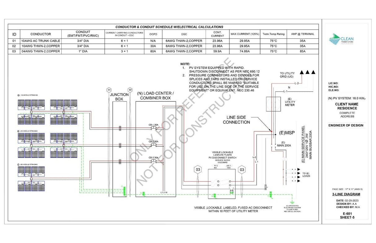 Solar System Design Plan 16.0 KW