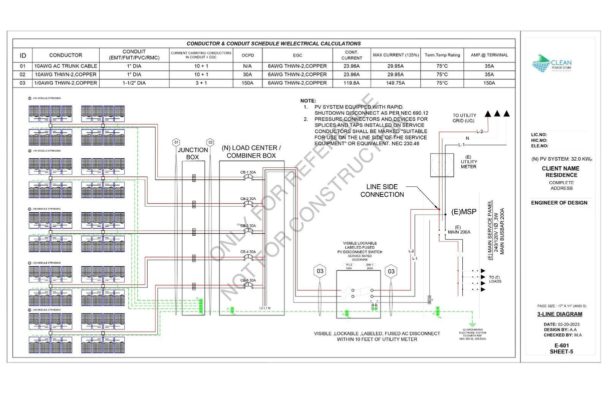 Solar System Design Plan 32.0 KW