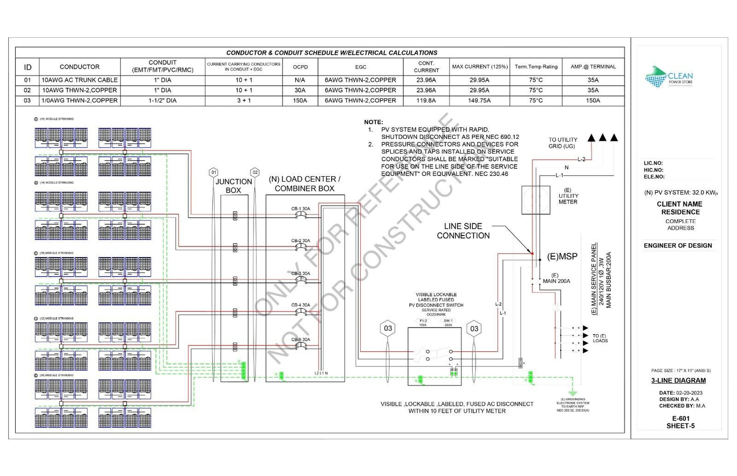 Solar System Design Plan 32.0 KW