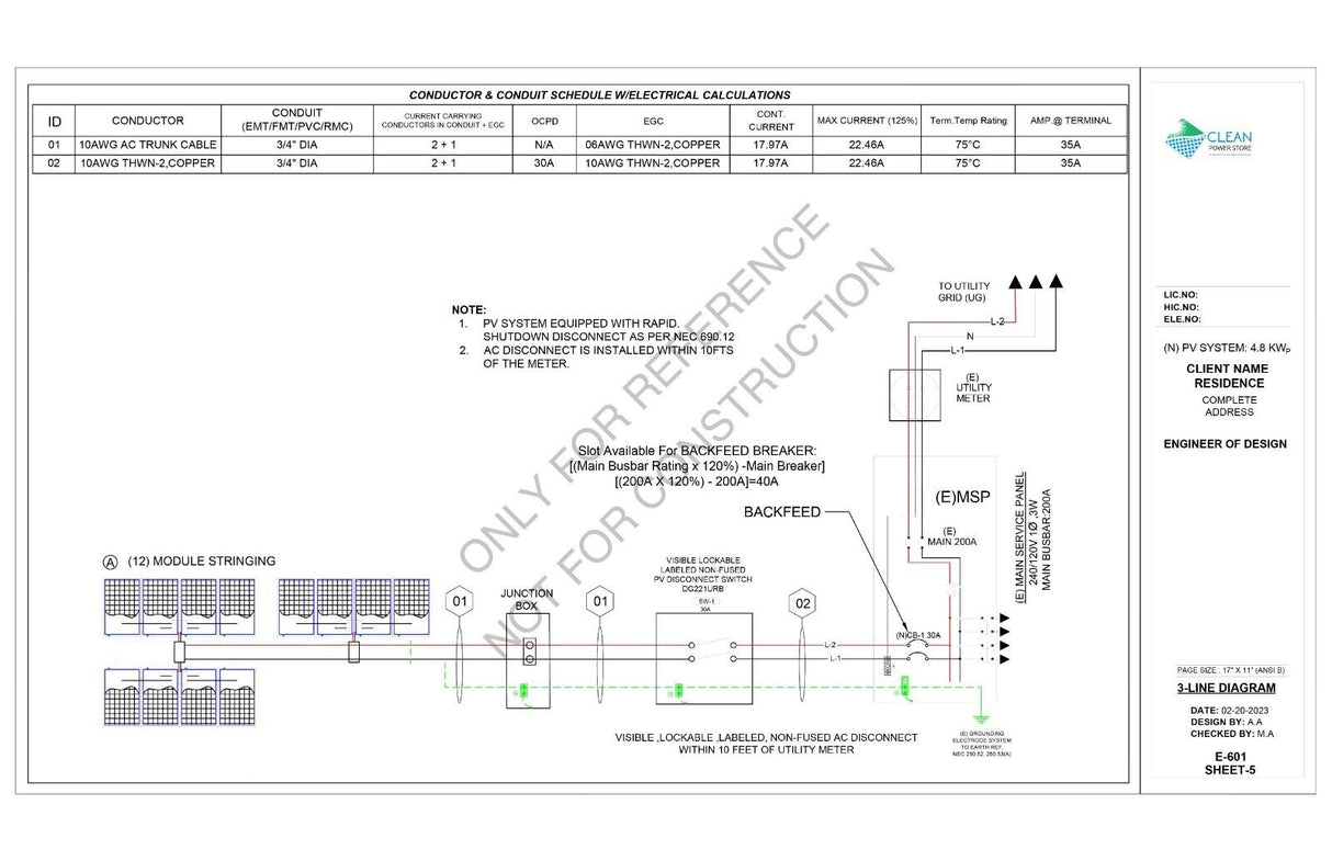 Solar System Design Plan 4.8 KW