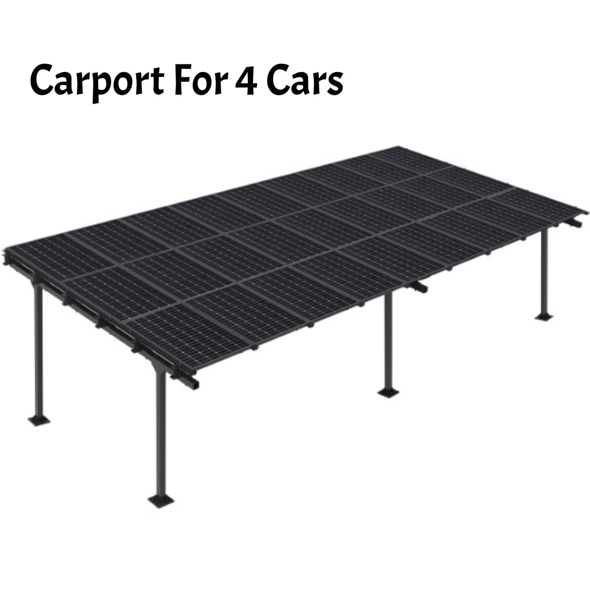 Steel Solar Carport / Gazebo Racking For 4 Cars 3x9 (Panels Sold Separately)