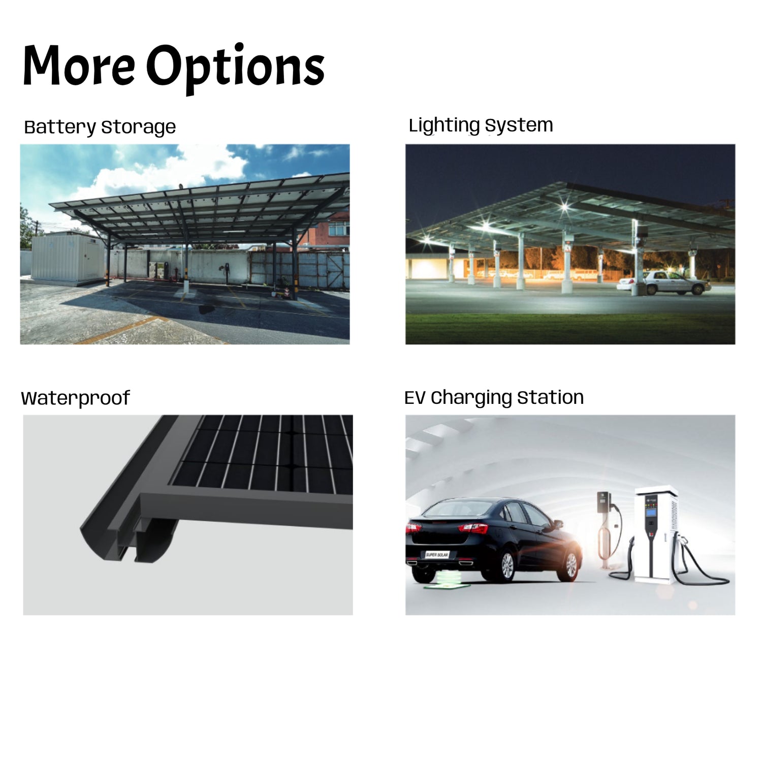 Steel Solar Carport / Gazebo Racking For 4 Cars 3x9 (Panels Sold Separately)