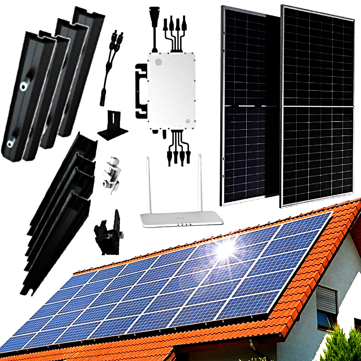 1.6kW–32kW DIY Solar Panel Kit | Grid-Tie System with Micro-Inverters & Racking