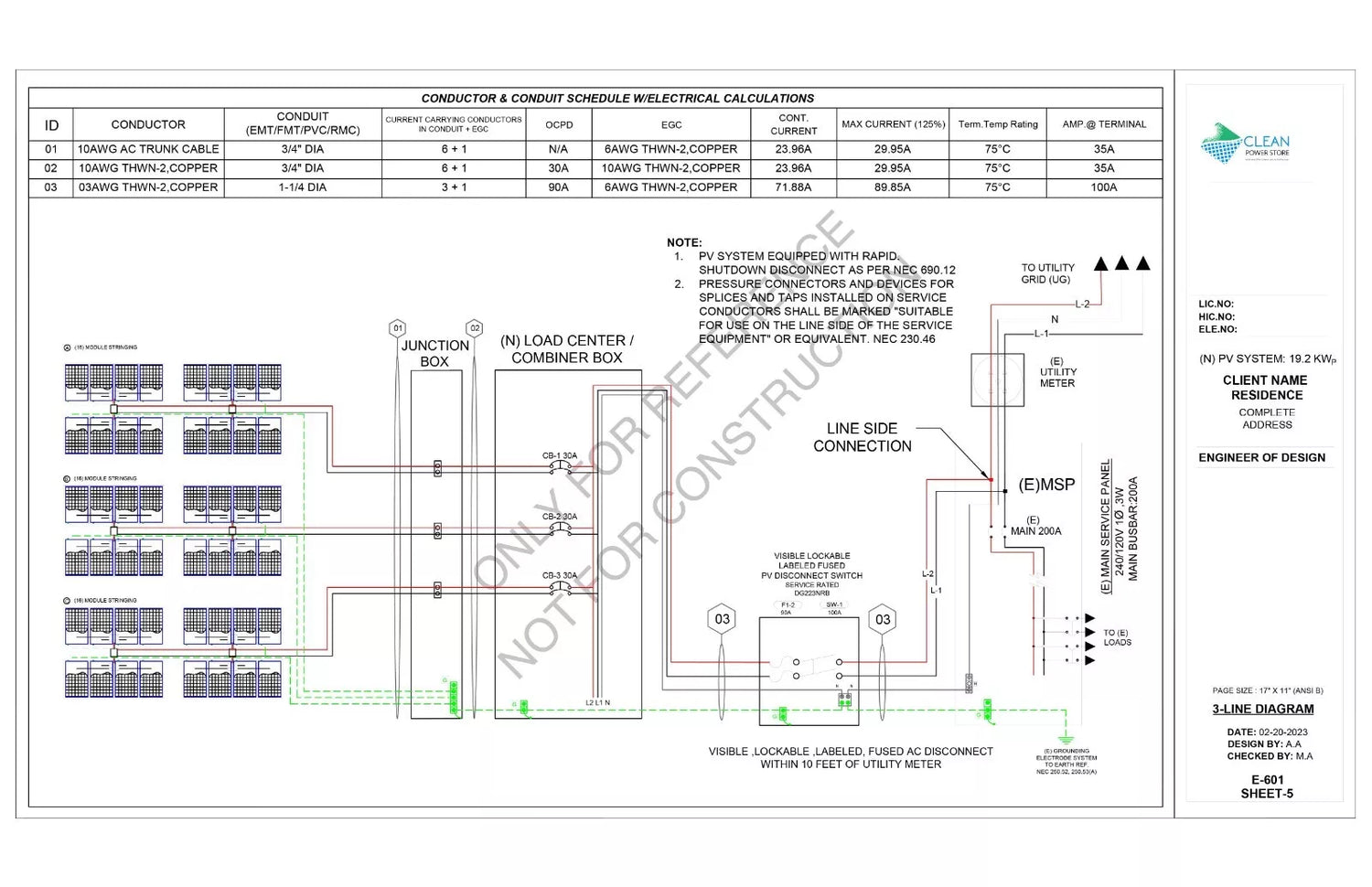 Solar System Design Plan 19.2 KW