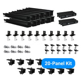 Solar Panel Roof Rack Kit | 4-24 x 300-400W Panels, Easy DIY Installation Asphalt shingle Roofs