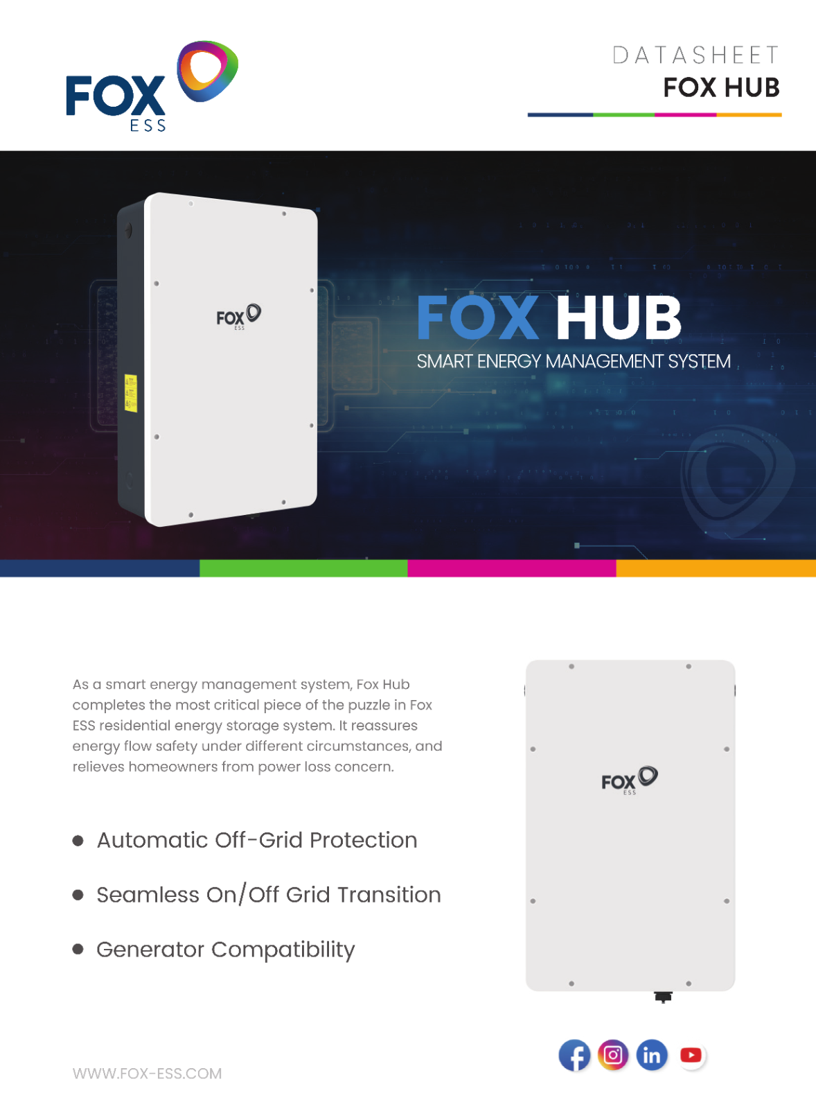 FOX Energy Storage System-11.4 kW Inverter & 20kWh Battery &amp; ATS/Grid & Off-Grid