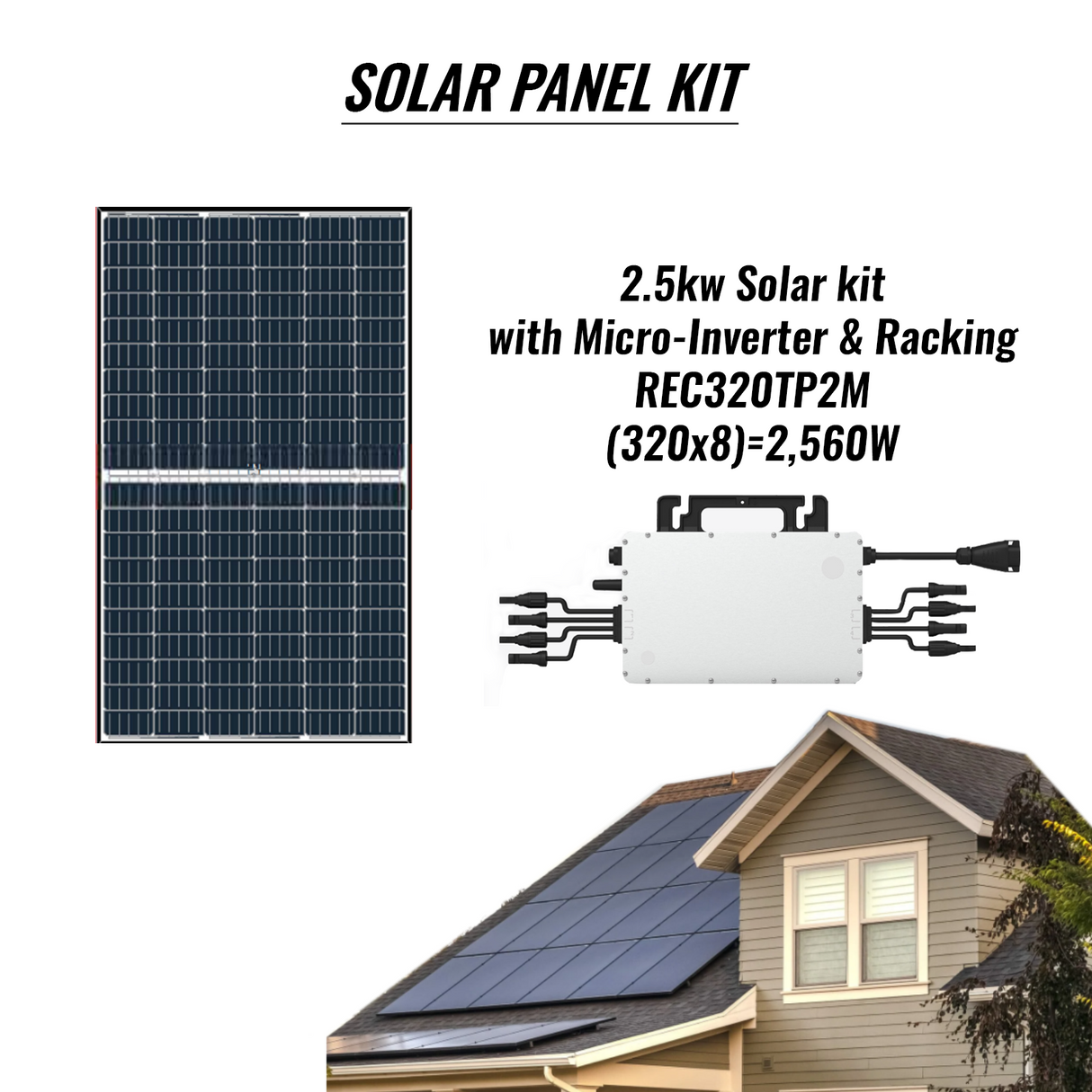 2.5KW DIY Solar Panel Kit Grid-Tie system With Micro-Inverter & Racking System