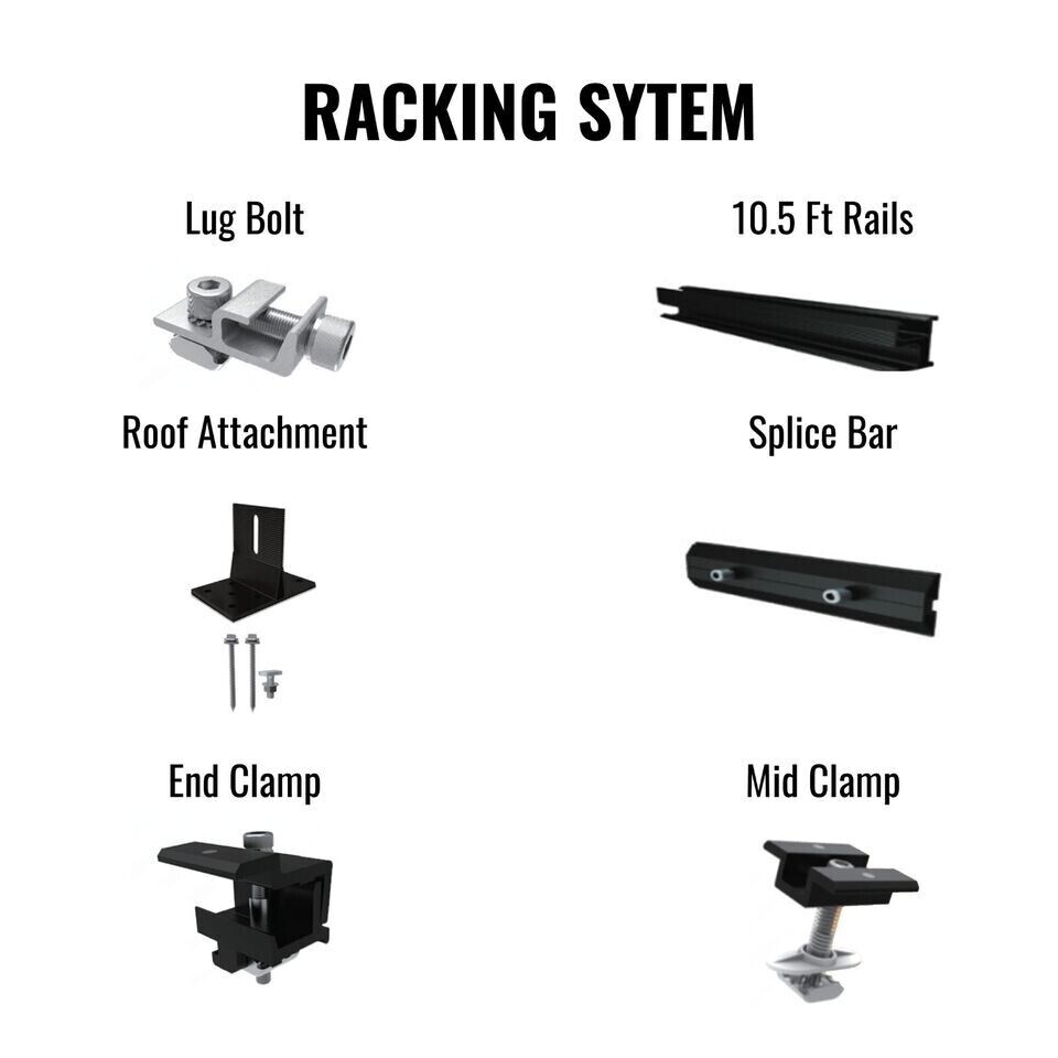 1.62KW DIY Solar Panel Kit Grid-Tie Microinverter Racking Roof mount