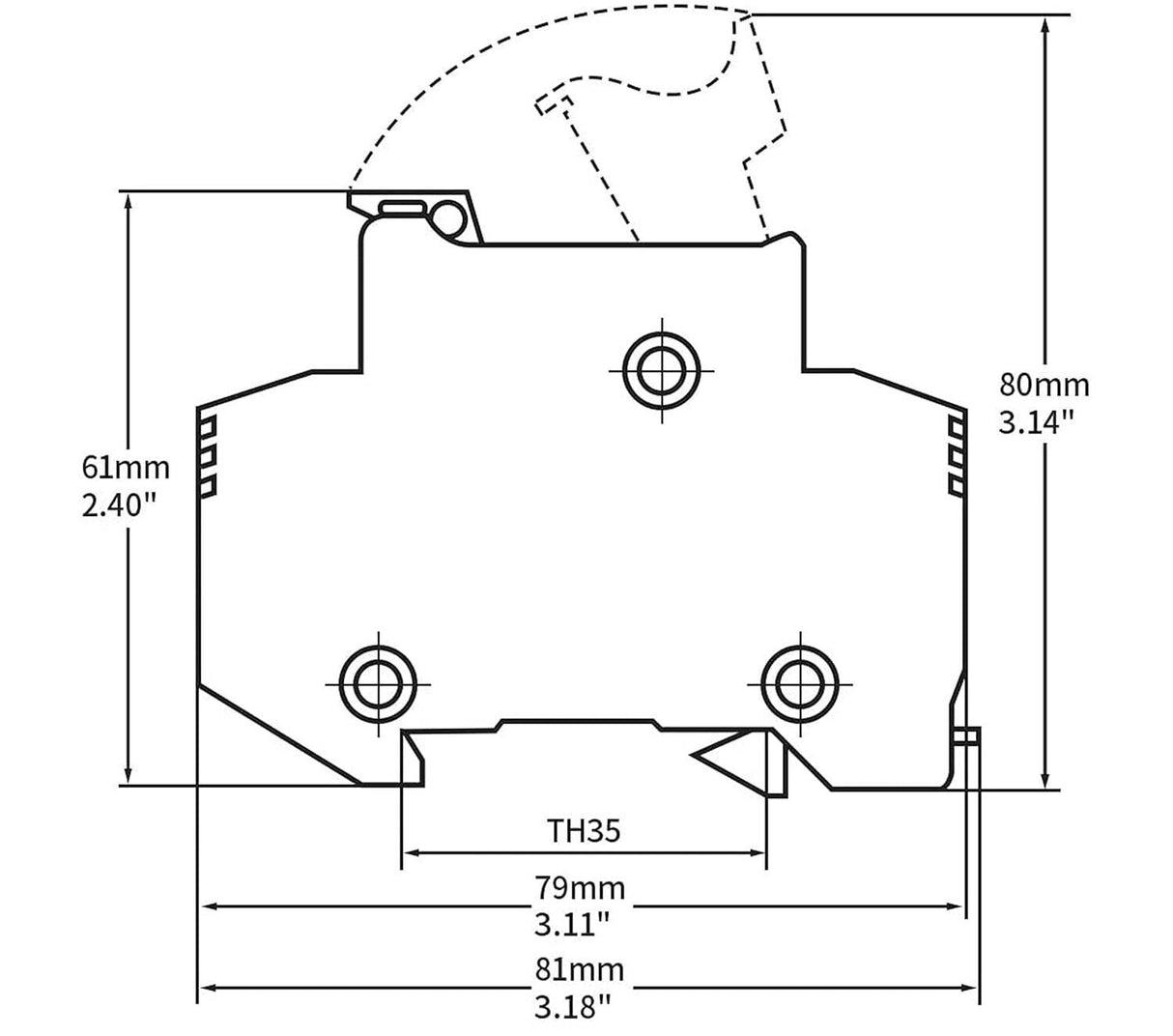 2 Pack - Din Rail 2 Pole Mounted Fuse Holder with Fuse 30A 10x38mm, Fits 35mm White Gray