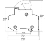 2 Pack - Din Rail 2 Pole Mounted Fuse Holder with Fuse 30A 10x38mm, Fits 35mm White Gray