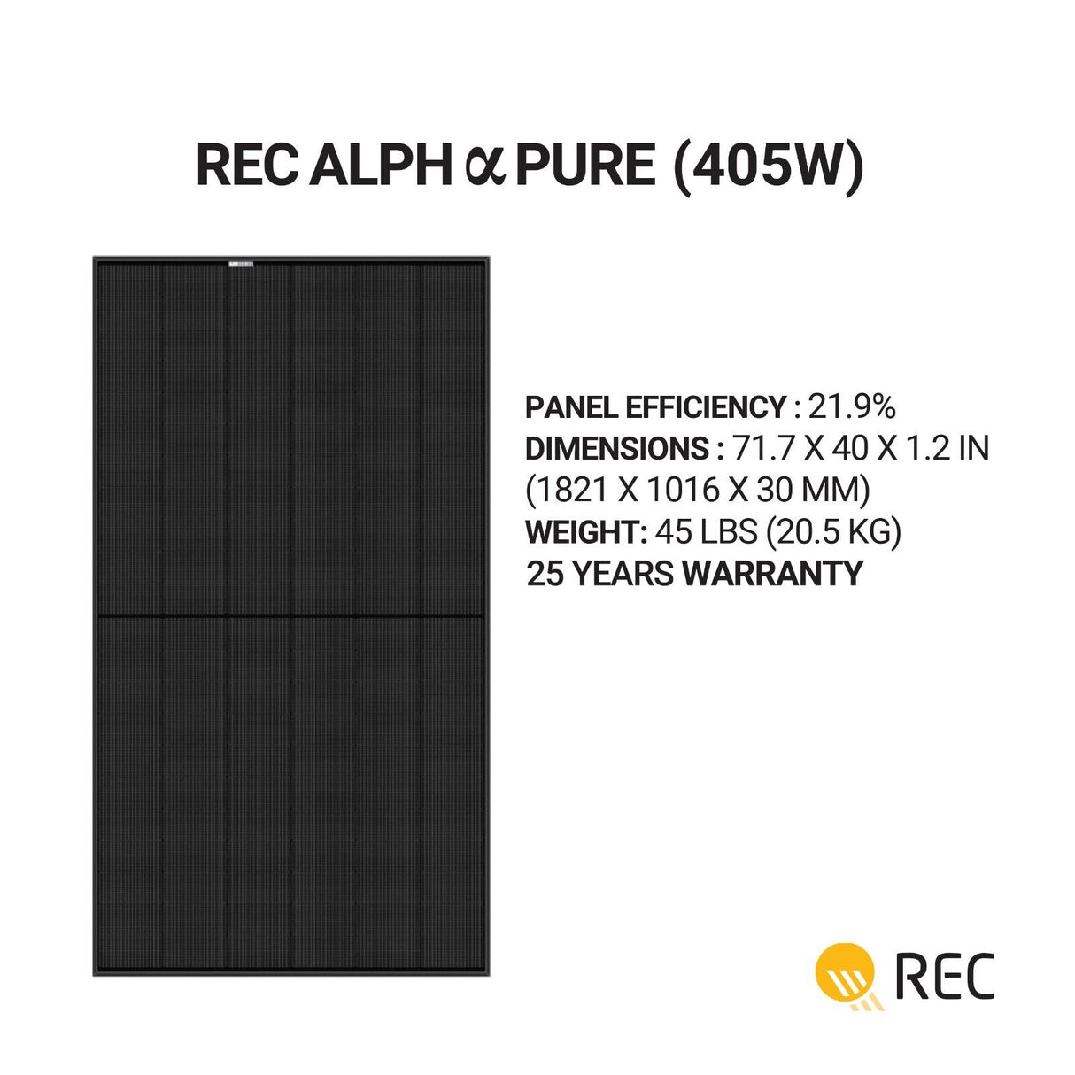 REC 405Watt AA BLACK Monocrystalline Solar Panel  Most Trusted Brand &