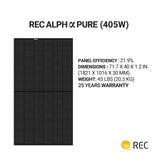 REC 405Watt AA BLACK Monocrystalline Solar Panel  Most Trusted Brand &