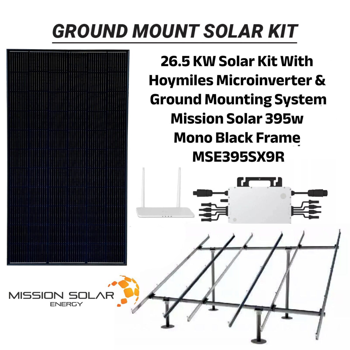 26.5 kW Ground Mount Solar Panel Kit - DIY Install Microinverters Rack