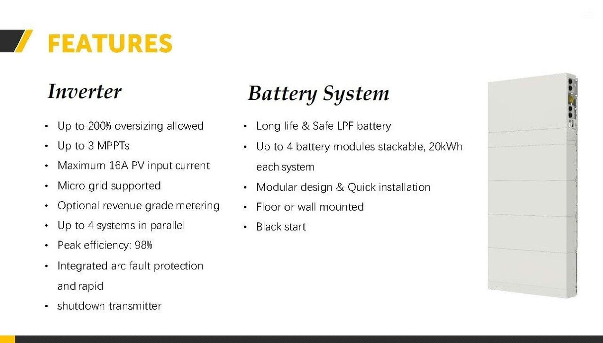 Whole Home Backup Solution 10kWatt Solar Panel-20kWh Battery DIY Full Home Battery Backup Kit with ATS / Grid & Off-Grid