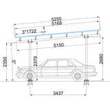 Steel Solar Carport / Gazebo Racking For 4 Cars 3x9 (Panels sold separately)