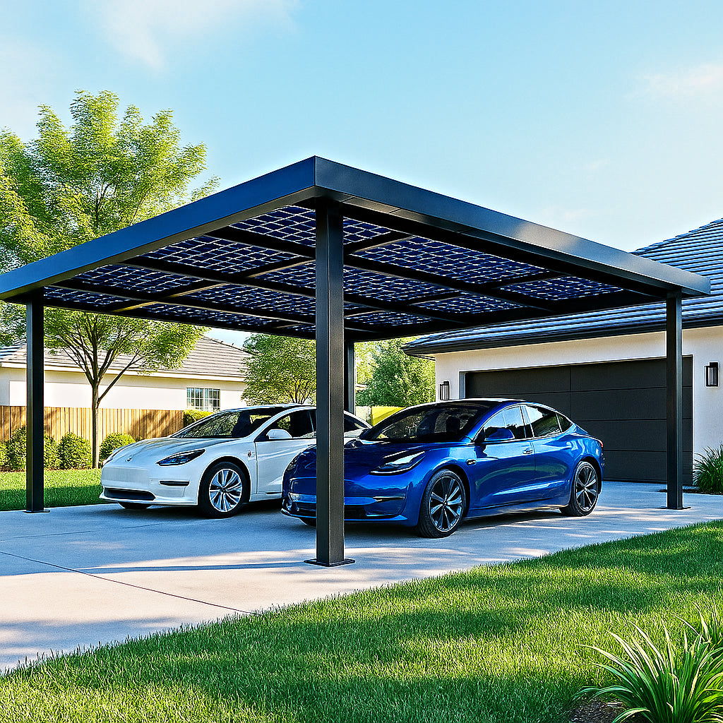 Steel Solar Carport / Gazebo Racking For 2 Cars 3x6 (Panels Sold Separately)