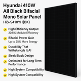 Hyundai 410W All Black Bifacial Monocrystalline Solar Panel – HiS-S410YH(BK)
