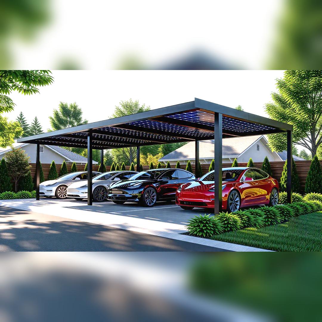 Steel Solar Carport / Gazebo Racking For 4 Cars 3x9 (Panels Sold Separately)
