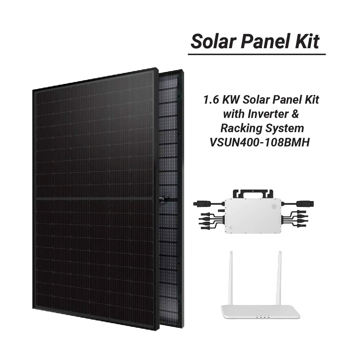 1.6 kWatt DIY Solar Grid-Tie Kit-With Micro-Inverter & Racking System