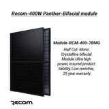 Recom 400W Solar Panel High Efficiency Mono Half-Cut Bifacial Module Panther Serie  RCM-400-7BMG