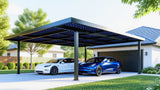 Complete 2-Car Solar Carport – Waterproof Steel Gazebo with 18 Solar Panels
