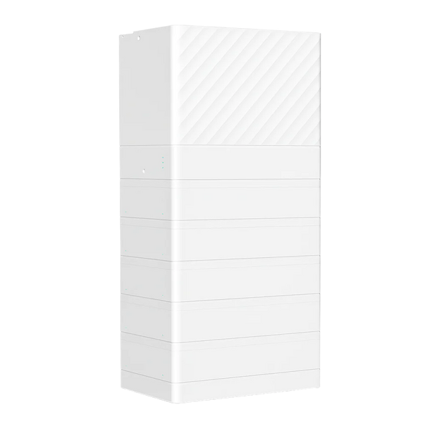 An image depicting the Fox ESS PowerQ All-in-One Residential Energy Storage System, which is a tall, white modular battery enclosure designed for outdoor installation.
