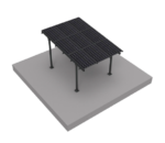 Steel Solar 1-Car Carport/Gazebo - Black, Panels Sold Separately, Solar Ready, Outdoor