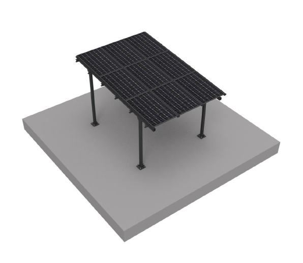 3x3 Solar Carport installed over a black SUV - Clean Power Store