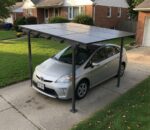 Steel Solar 1-Car Carport/Gazebo - Black, Panels Sold Separately, Solar Ready, Outdoor - Image 2