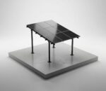 Steel Solar 1-Car Carport/Gazebo - Black, Panels Sold Separately, Solar Ready, Outdoor - Image 3